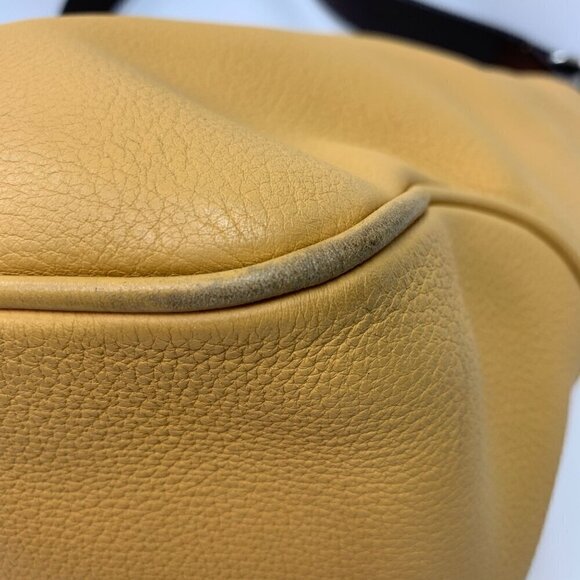 Dooney & Bourke Large Shoulder Hobo Bag In Yellow Pebble Leather H2 681917 - Picture 6 of 16